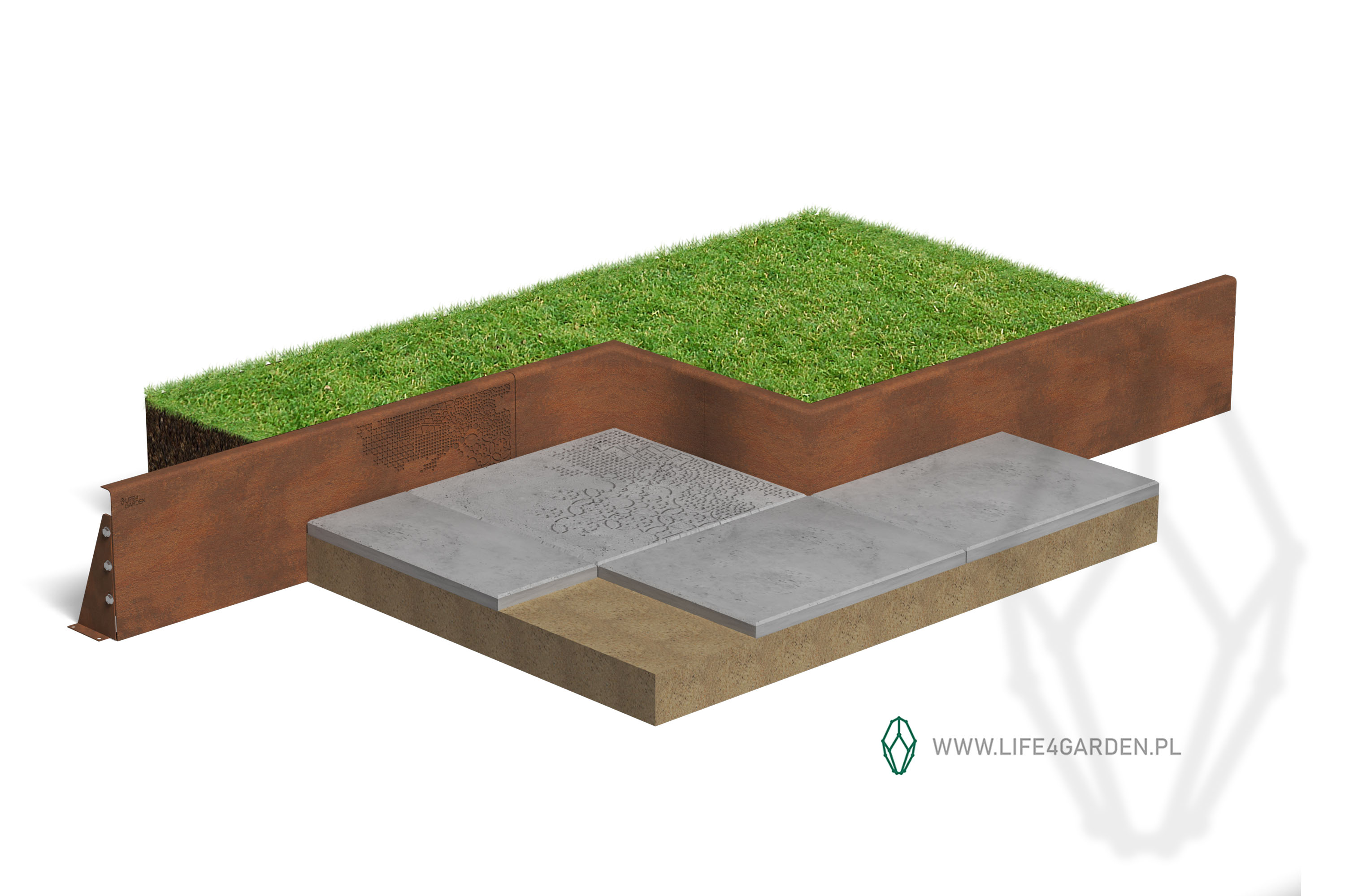 corten 3 obrzeze całe